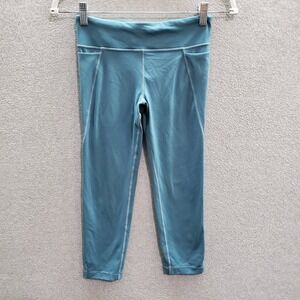 Athleta Girl Activewear‎ Pants XL Blue Leggings Capri Pockets Skinny 20" Inseam